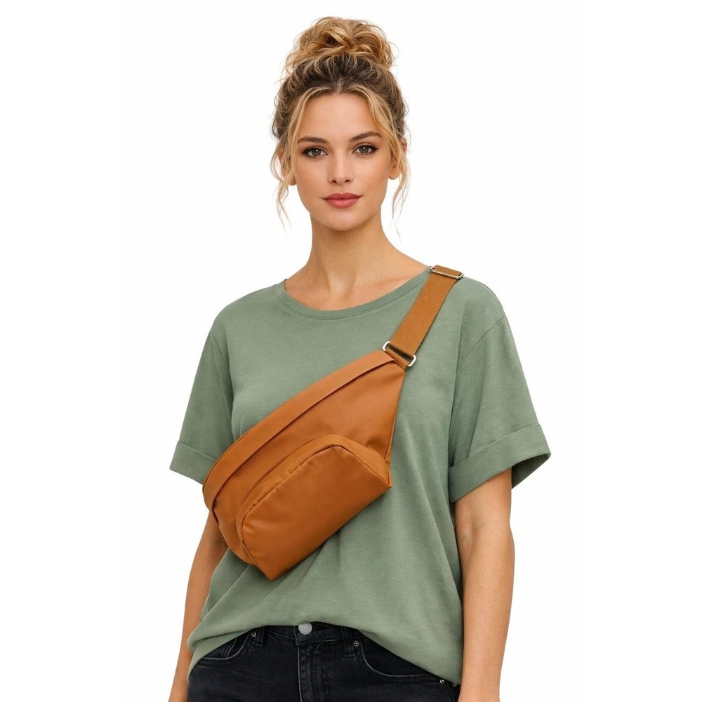 COS Burnt Orange Polyester Belt Bag Minimalist Fanny Pack Crossbody Bag